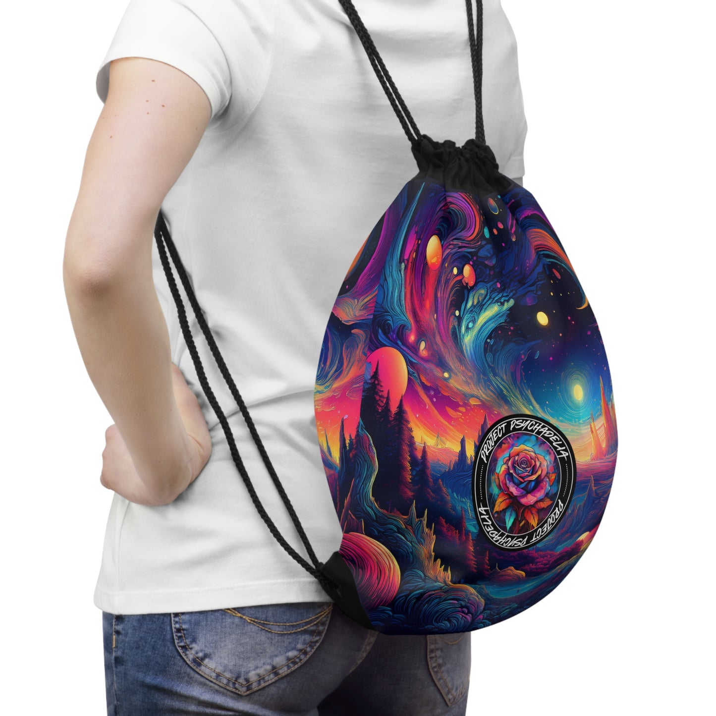 Psychedelic Universe Drawstring Bag