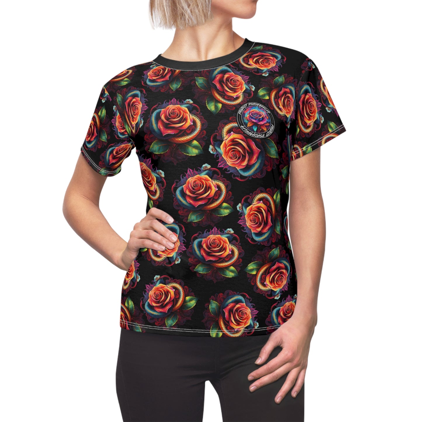 Snake & Roses Tee – Women's Cut & Sew