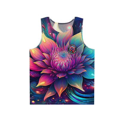 Cosmic Bloom Men's Tank Top - Colorful Psychedelic Design for Summer Vibes