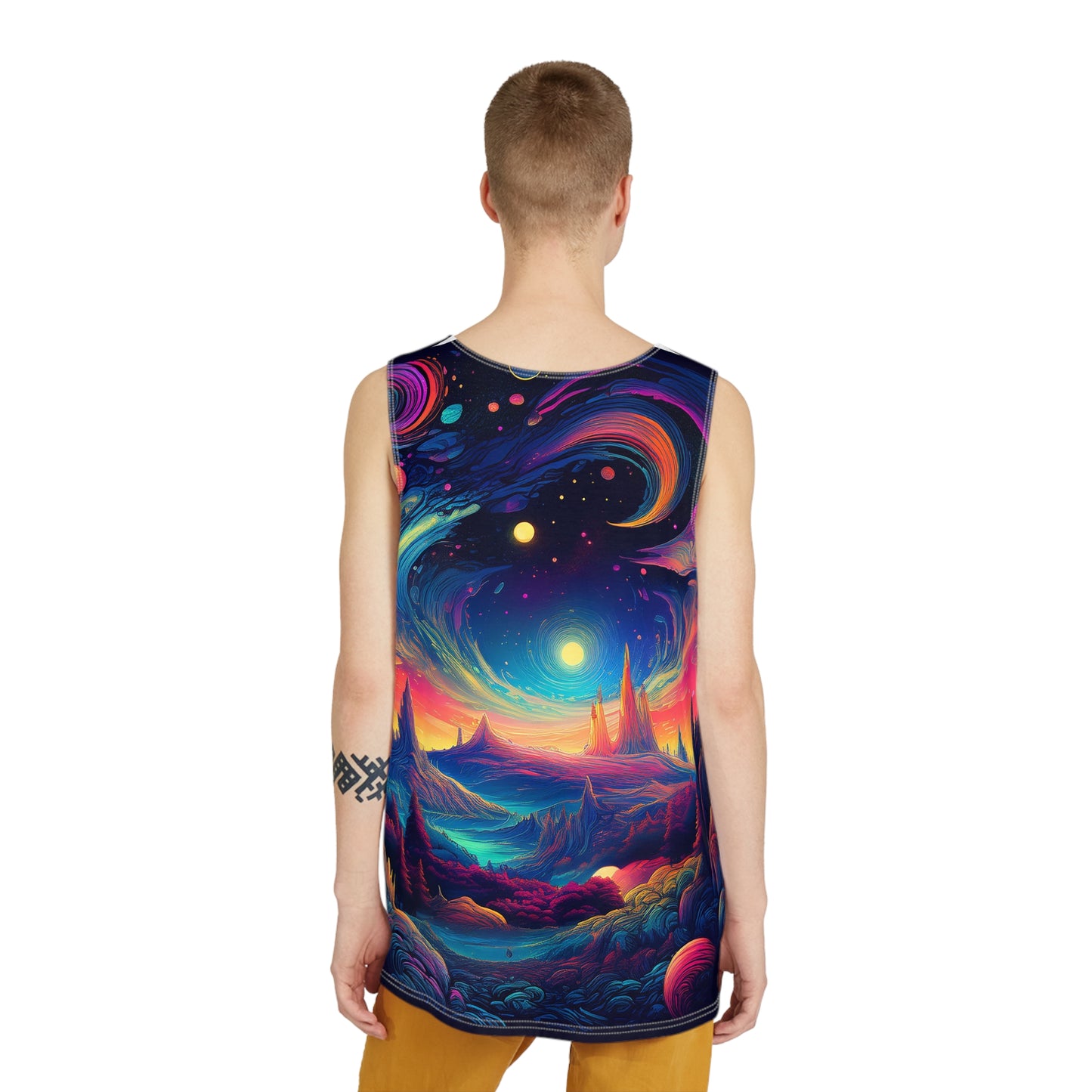 Psychadelic Universe Men's Tank - Colorful Space Graphic Tee