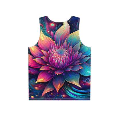 Cosmic Bloom Men's Tank Top - Colorful Psychedelic Design for Summer Vibes