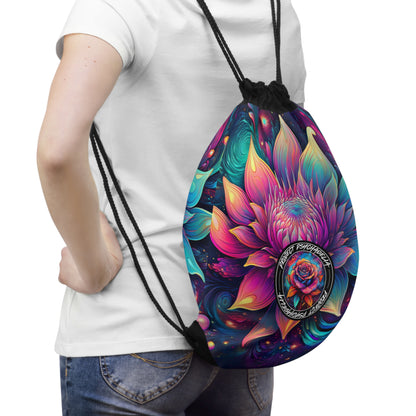 Cosmic Bloom Drawstring Bag